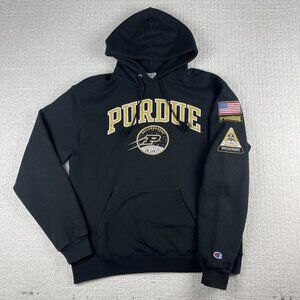 Purdue University Champion Hoodie Black Size M Boilersmaker in Space Astronauts